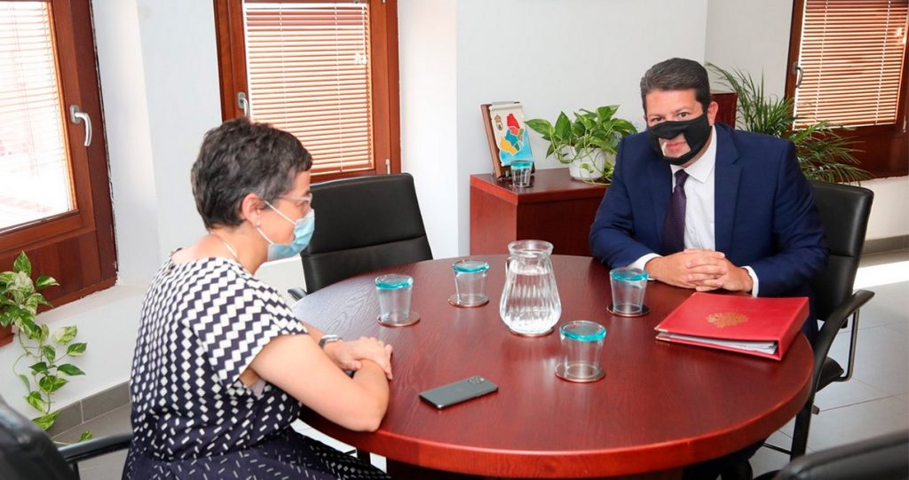 Chief Minister Fabian Picardo Gibraltar Meets Spanish Foreign Minister Arancha Gonzalez Laya